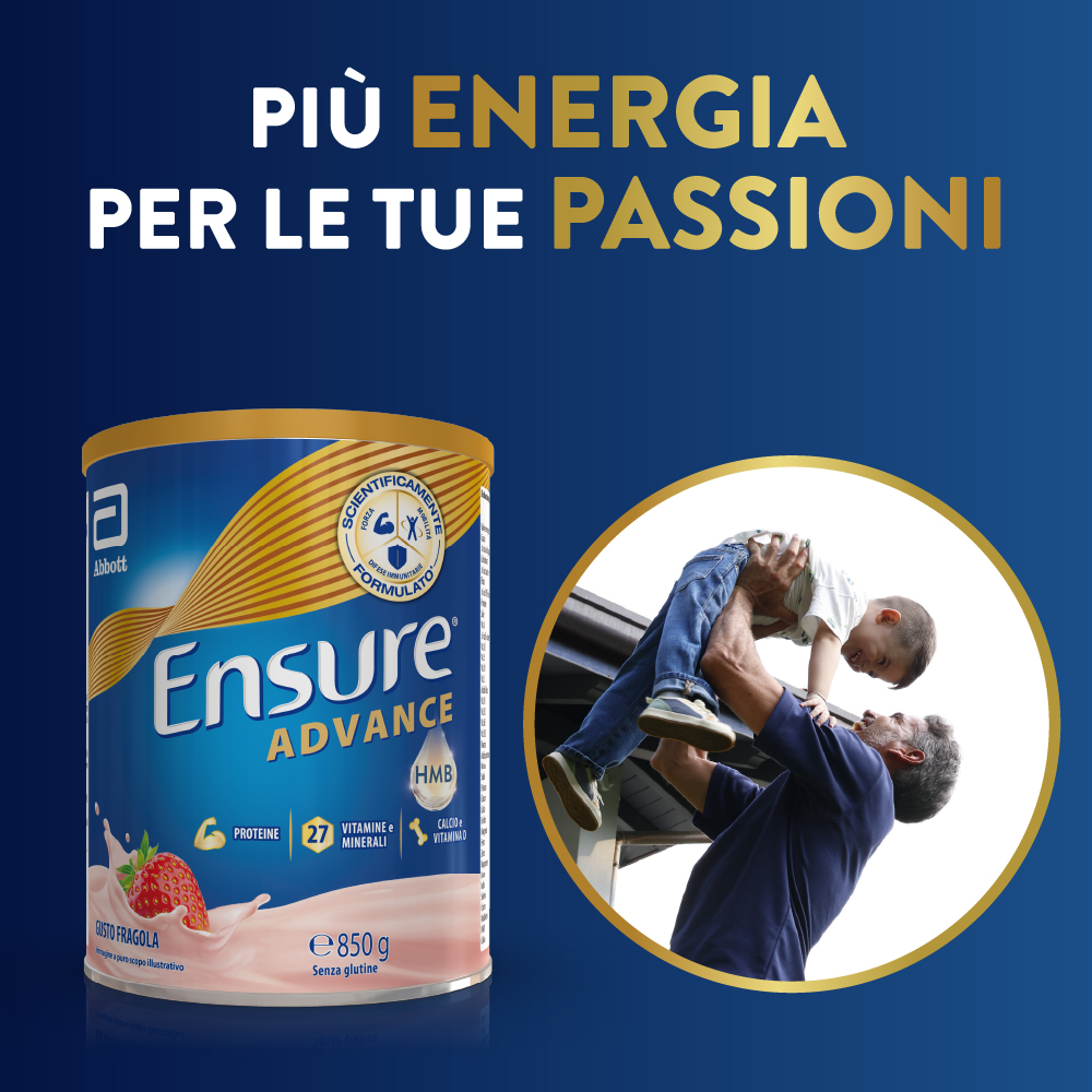 Ensure Advance Fragola 850 g Polvere - Integratore Di Vitamine E Minerali