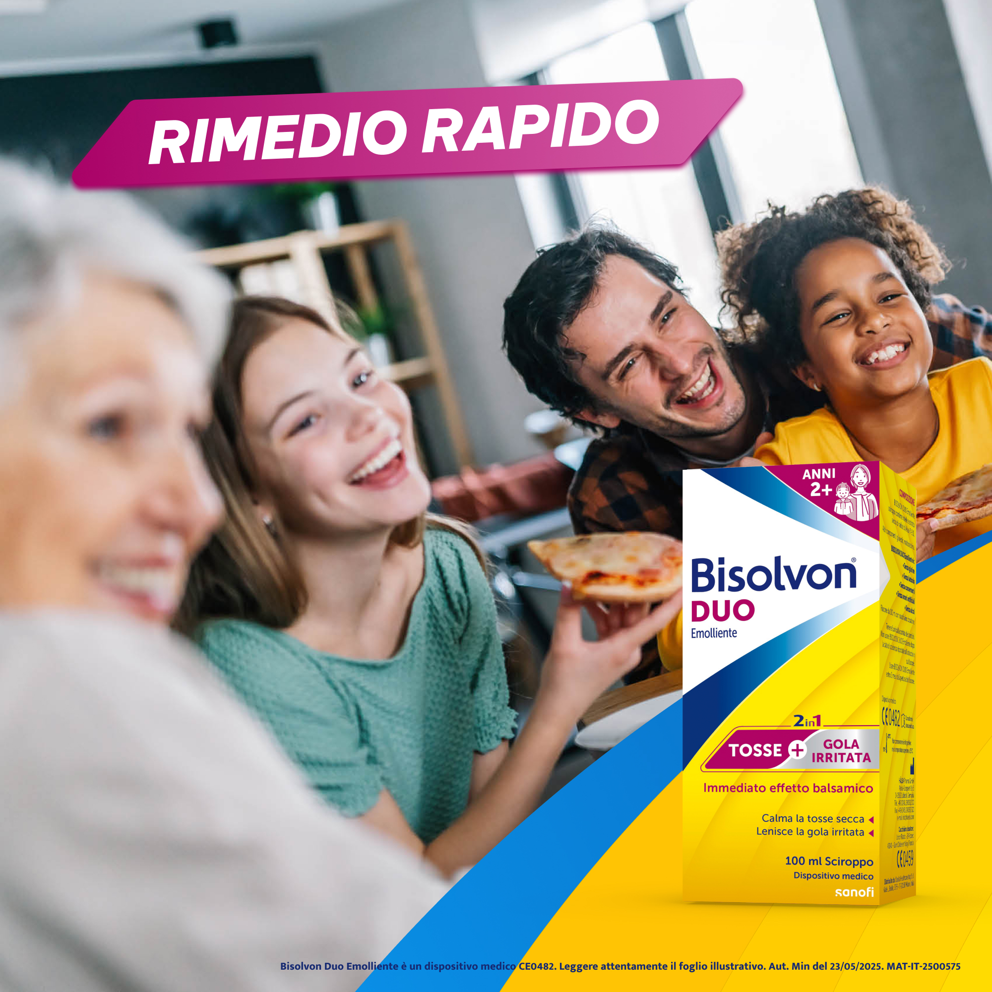 Bisolvon Duo Emolliente 100 ml - Sciroppo Contro Tosse E Gola Irritata Adulti E Bambini (2+)