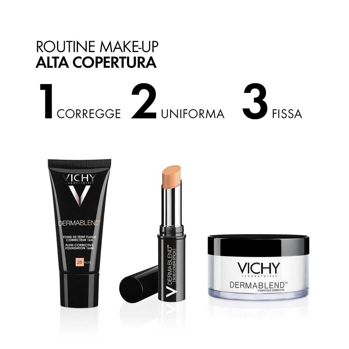 Vichy Dermablend Fondotinta Correttore Fluido 16h tonalità 15 - 30 ml correttore fino a 16 ore