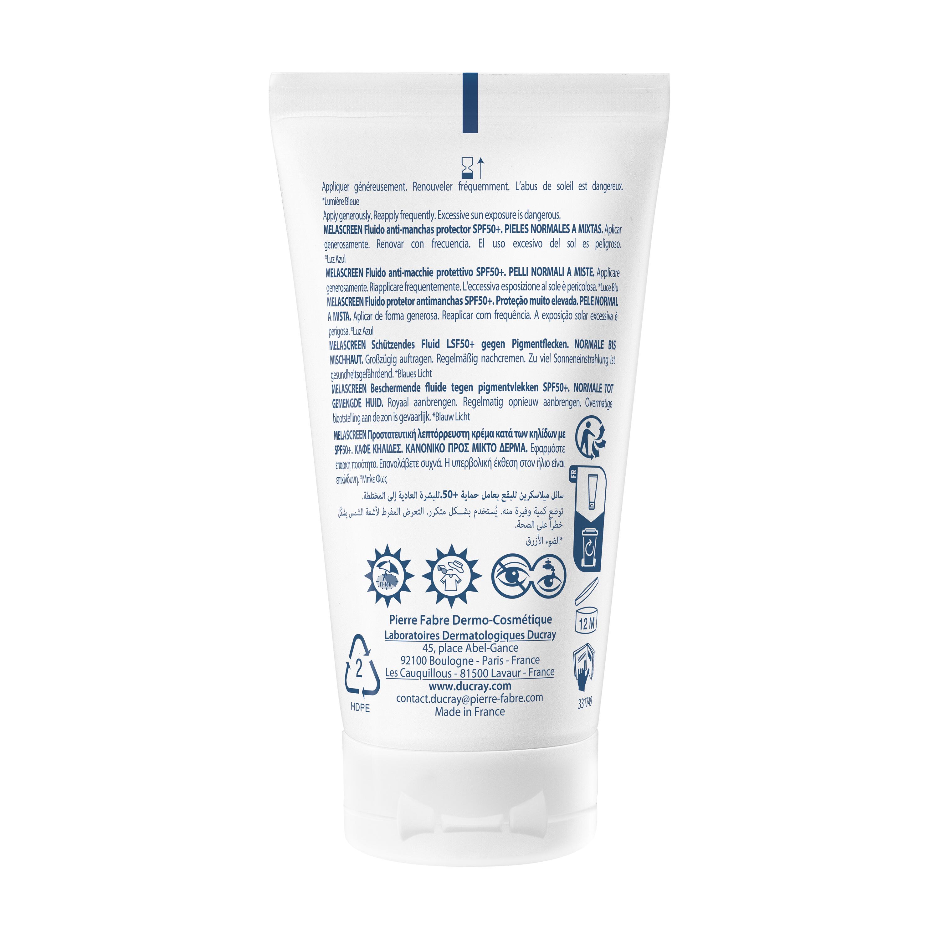 Ducray Melascreen - Fluido Anti-Macchie Protettivo SPF50+ Viso 50 ml