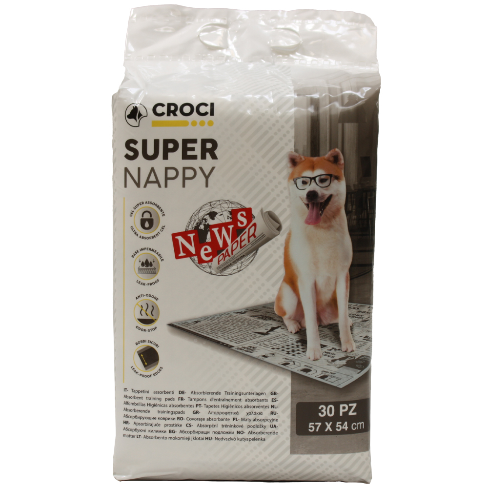 CROCI TAPPETINO SUPER NAPPY NEWS PAPER 57x54 30PZ CAD.