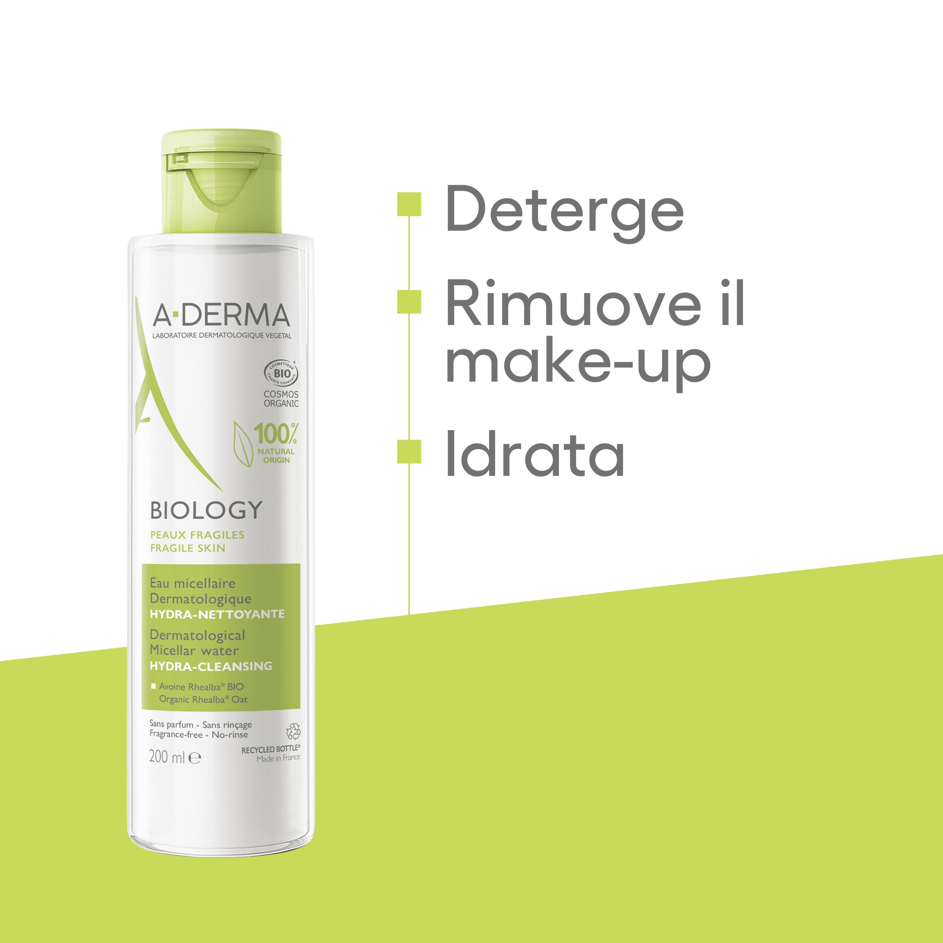 A-Derma - Biology Acqua Micellare Dermatologica Idra-Detergente Per Pelle Fragile 200 ml