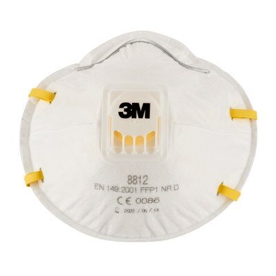 1 X 3M™ Mascherina 8812, FFP 1, con valvola - 3 m Respiratore - Marchio CE 0086 (EN 149:2001 + A1:2009 FFP1 NR D)