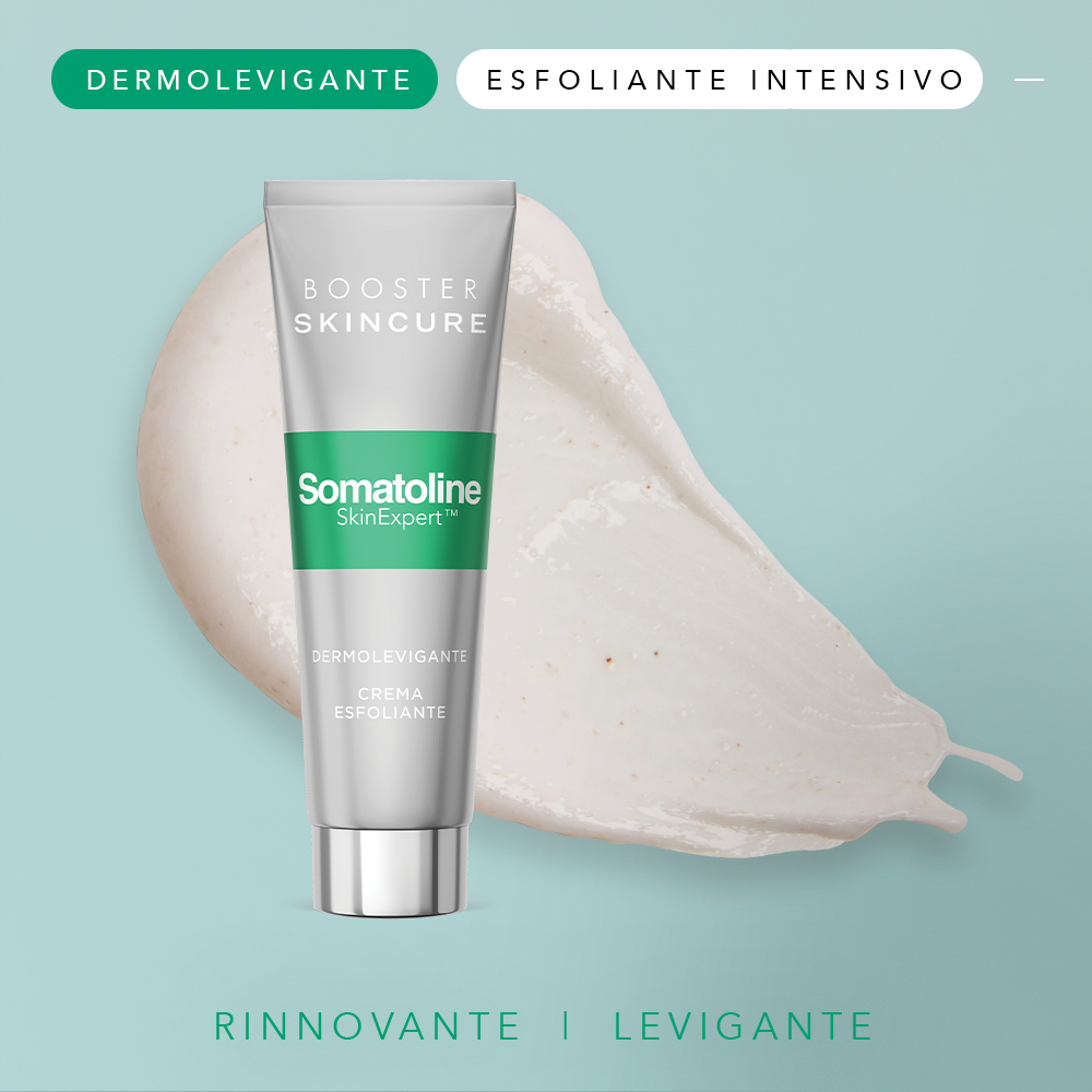 Somatoline SkinExpert, Skincure Dermolevigante, Crema Viso   Esfoliante, Micro-granuli esfolianti - Papaina   50ml