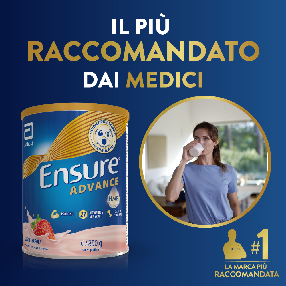 Ensure Advance Fragola 850 g Polvere - Integratore Di Vitamine E Minerali