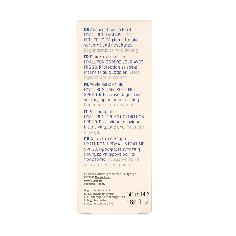 Eubos Hyaluron Repair e Protect SPF 20 Crema Anti-Age 50 ml