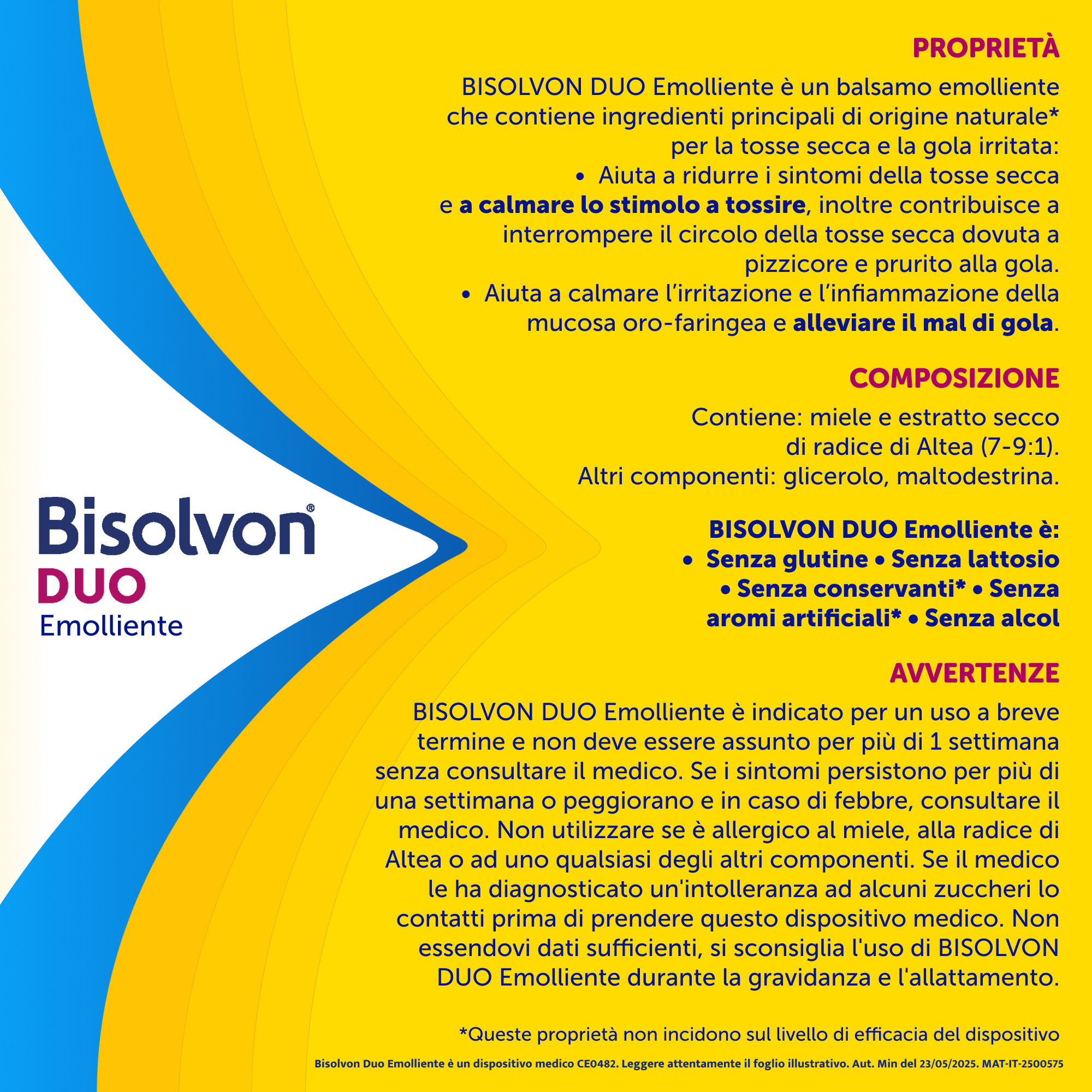 Bisolvon Duo Emolliente 100 ml - Sciroppo Contro Tosse E Gola Irritata Adulti E Bambini (2+)