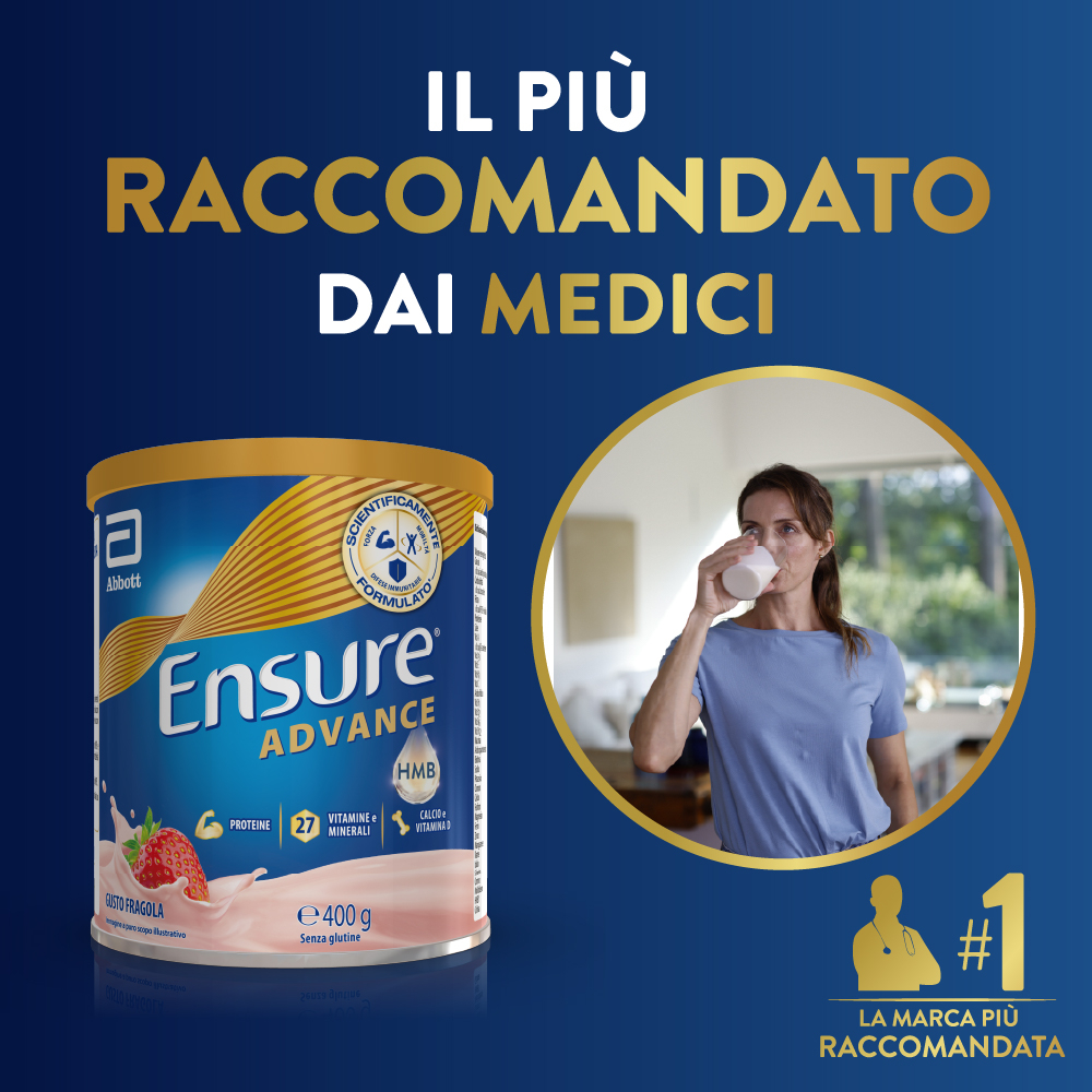 Ensure Advance Fragola 400 g Polvere - Integratore Di Vitamine E Minerali