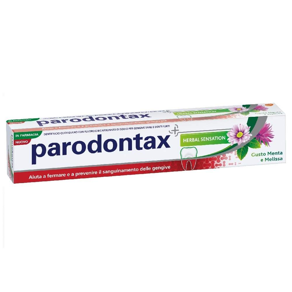 Parodontax Herbal Sensation Dentifricio Bicarbonato di Sodio Igiene Dentale Gusto Menta Melissa 75ml
