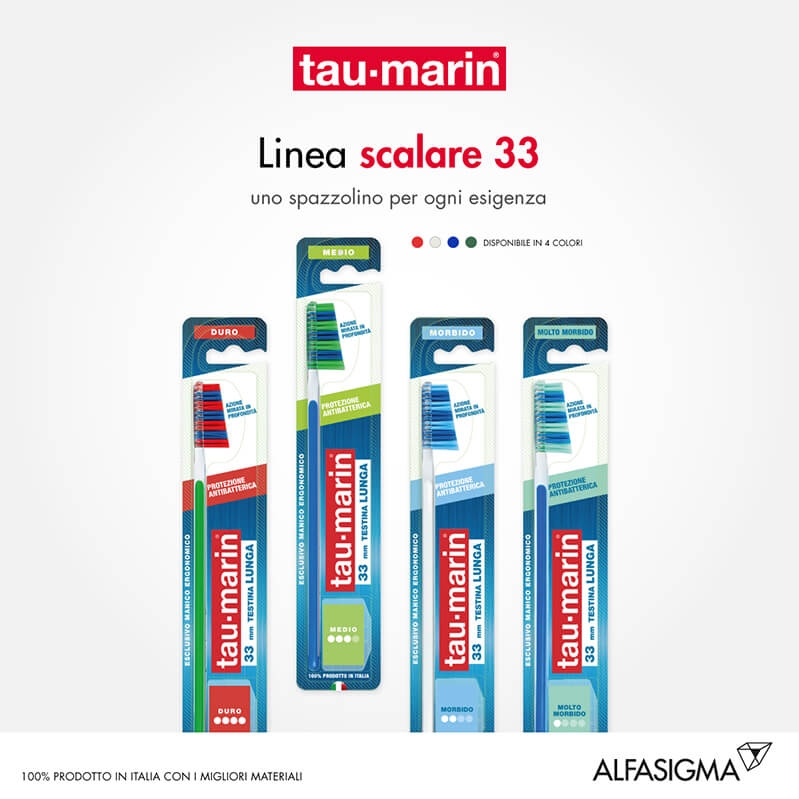 Tau-Marin Spazzolino Scalare 33 Setole Morbide Testina Grande