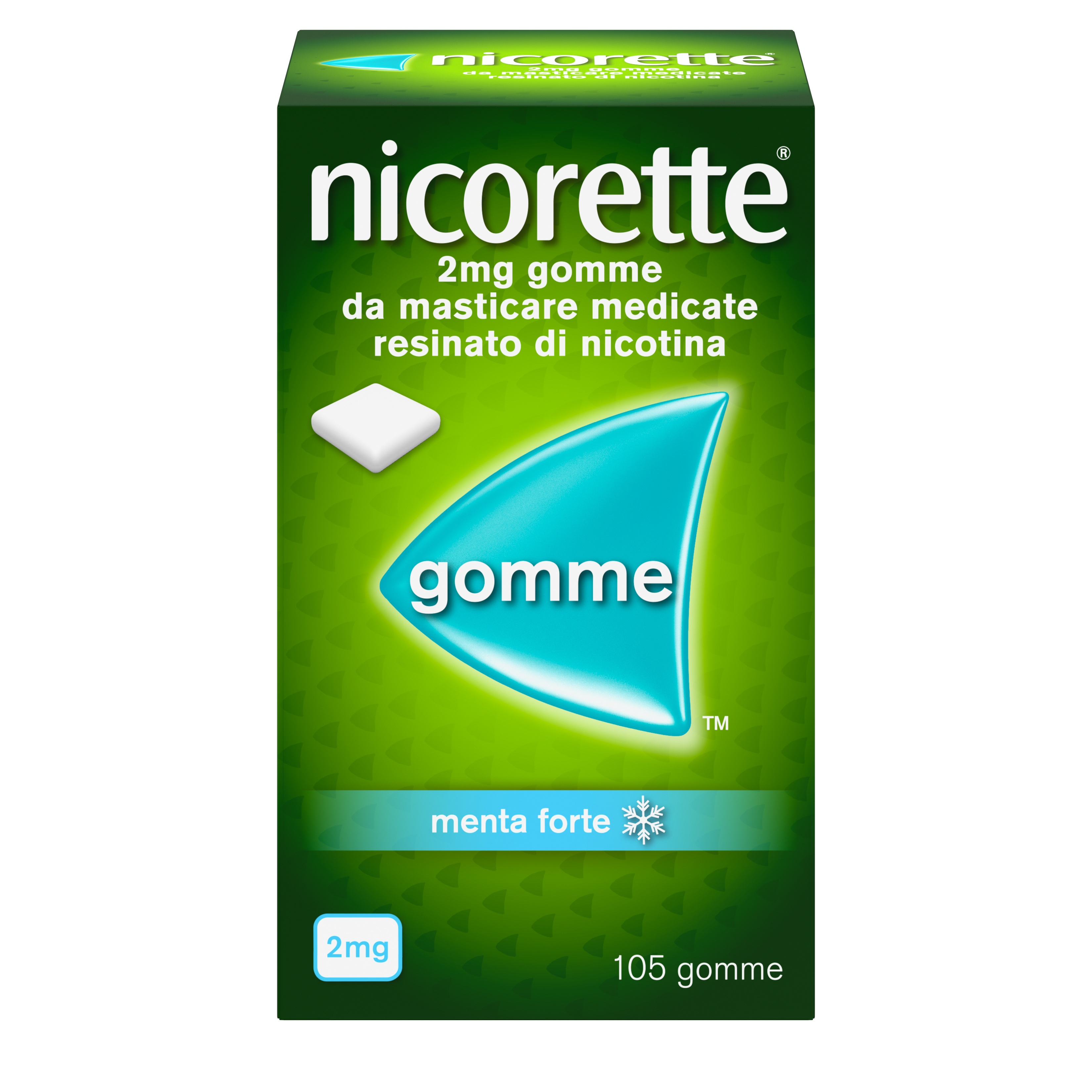 Nicorette Gomme 2 mg Nicotina Menta 105 Gomme Masticabili per smettere di fumare