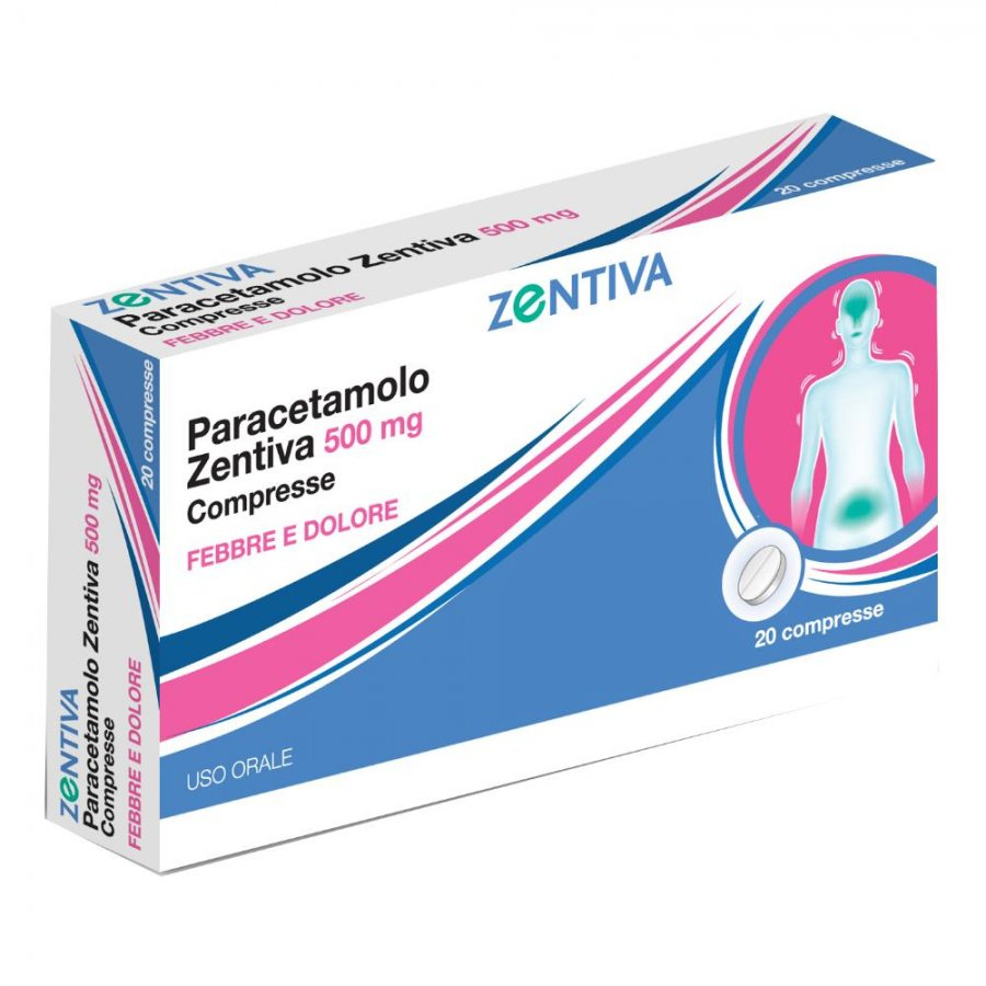 Paracetamolo Zentiva 500mg Febbre e Dolori 20 Compresse