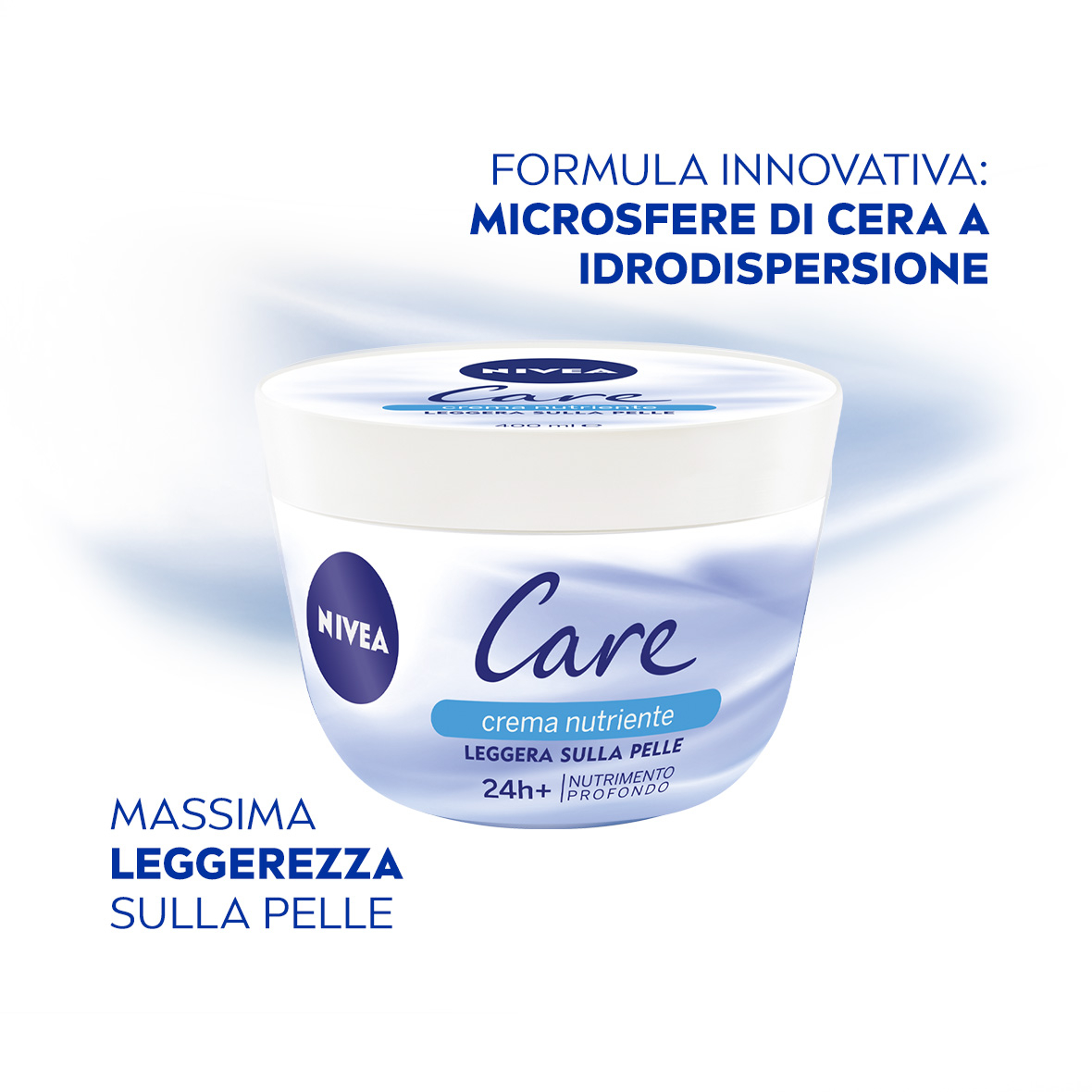 Nivea Care Crema Nutriente 300 ml, Crema idratante corpo, viso e mani per un nutrimento profondo 24h