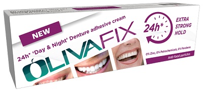 Olivafix Gold crema adesiva rivoluzionaria per dentiere 75g