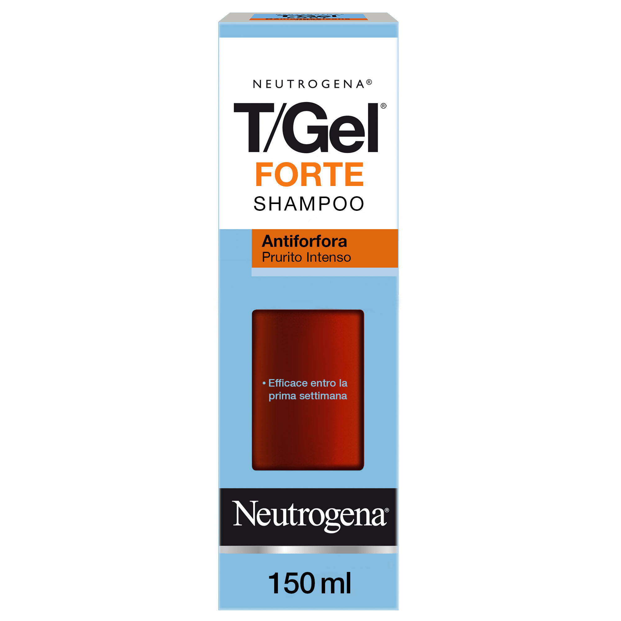 Neutrogena Shampoo Antiforfora T/Gel Forte Prurito Intenso 150 ml, Shampoo uomo per forfora secca