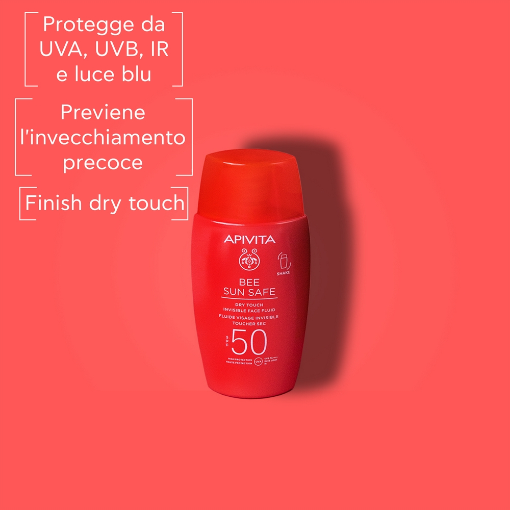 Apivita Bee Sun Safe - Fluido Invisibile Dry Touch SPF50 Viso 50 ml