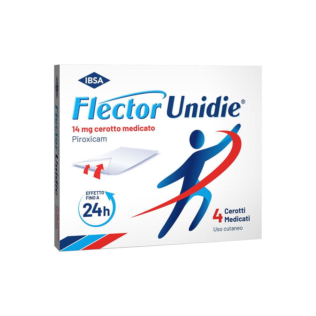 FLECTOR UNIDIE - Cerotto medicato contro mal di schiena, dolori articolari e muscolari - 4 Cerotti Medicati 14mg