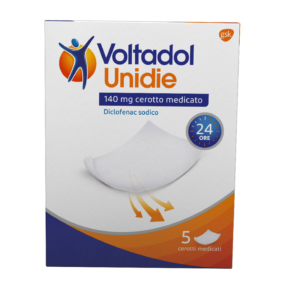 Voltadol Unidie Antifiammatorio fino a 24 ore Diclofenac Dolori Muscolari e Articolari 5 Cerotti