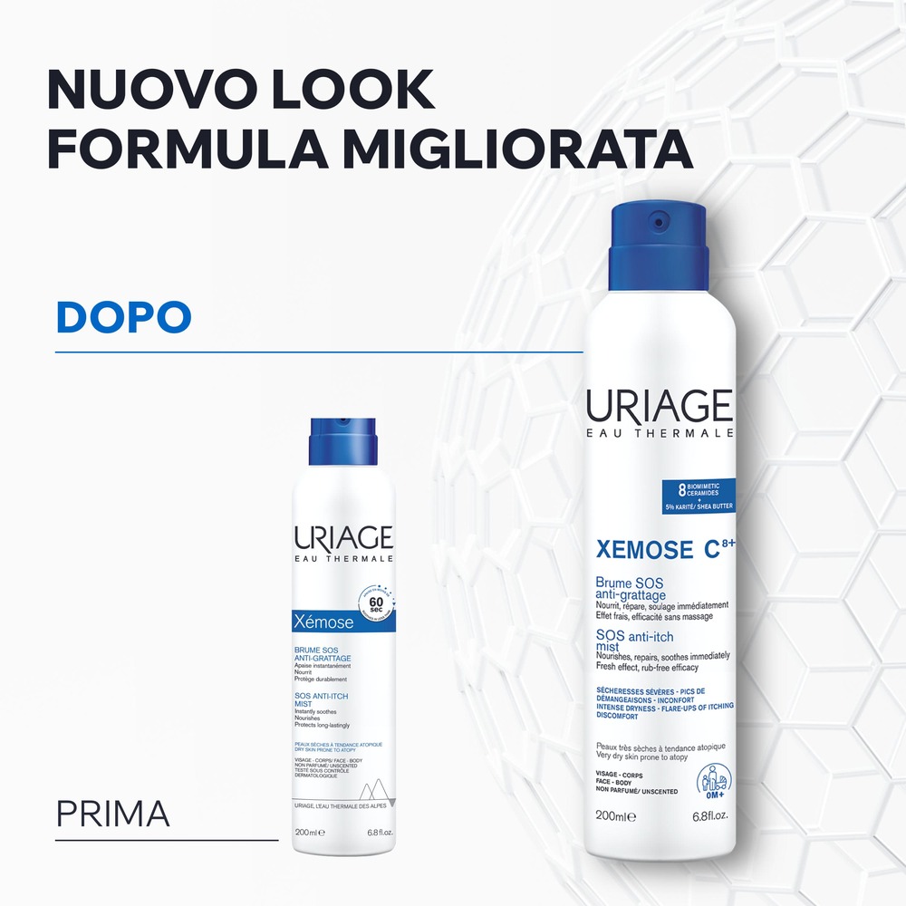 Uriage - Xémose C8+ Spray SOS Antiprurito Rinfrescante Per Pelle Secca E Atopica 200 ml