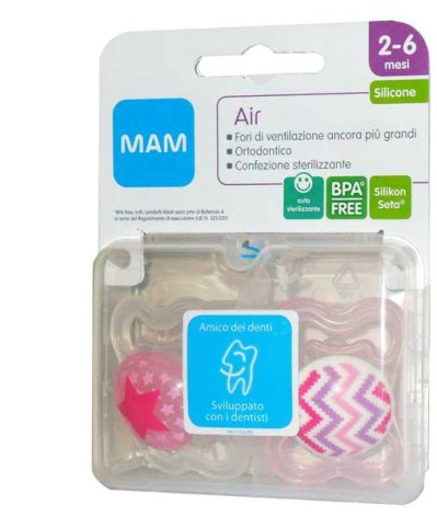 Mam Air Silikonseta Succhietto Morbido E Vellutato +2-6 Mesi 2 Pezzi
