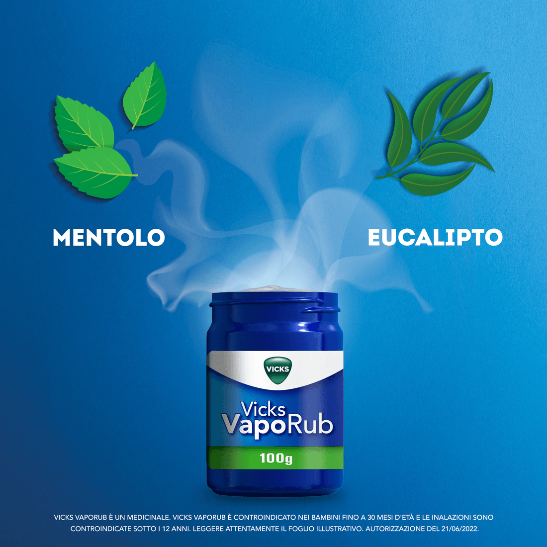 Vicks VapoRub Rimedio Per Raffreddore, Mal Di Gola, Tosse E Naso Chiuso Vasetto Da 100 g