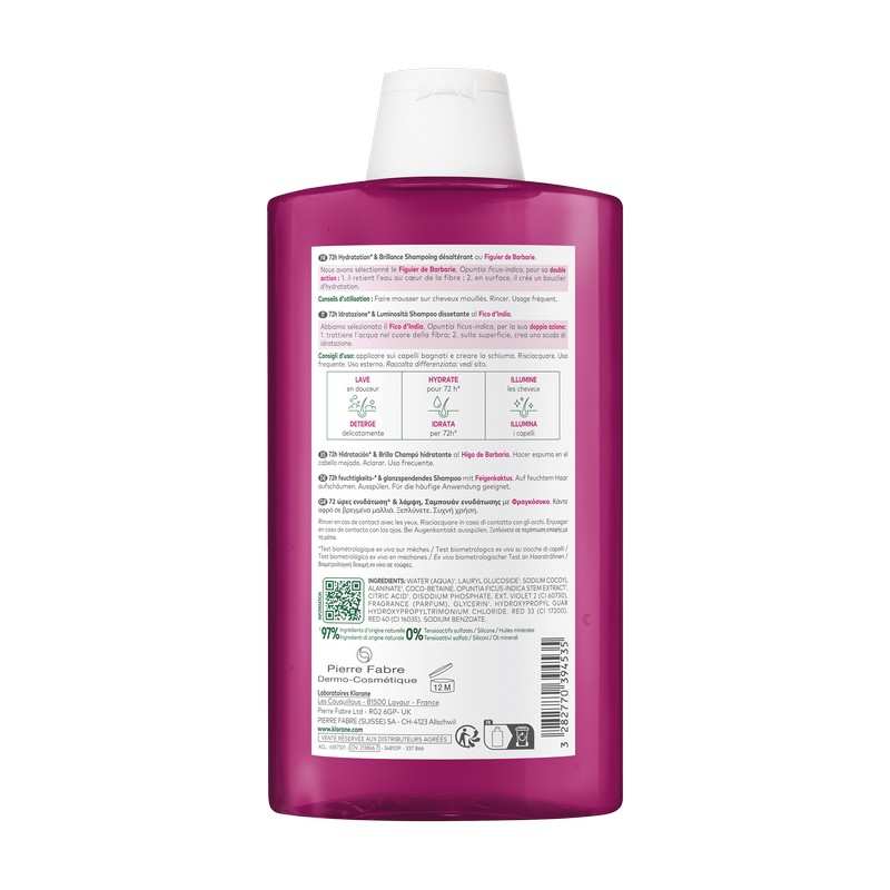 Klorane - Shampoo Idratante E Illuminante Al Fico D'India 400 ml
