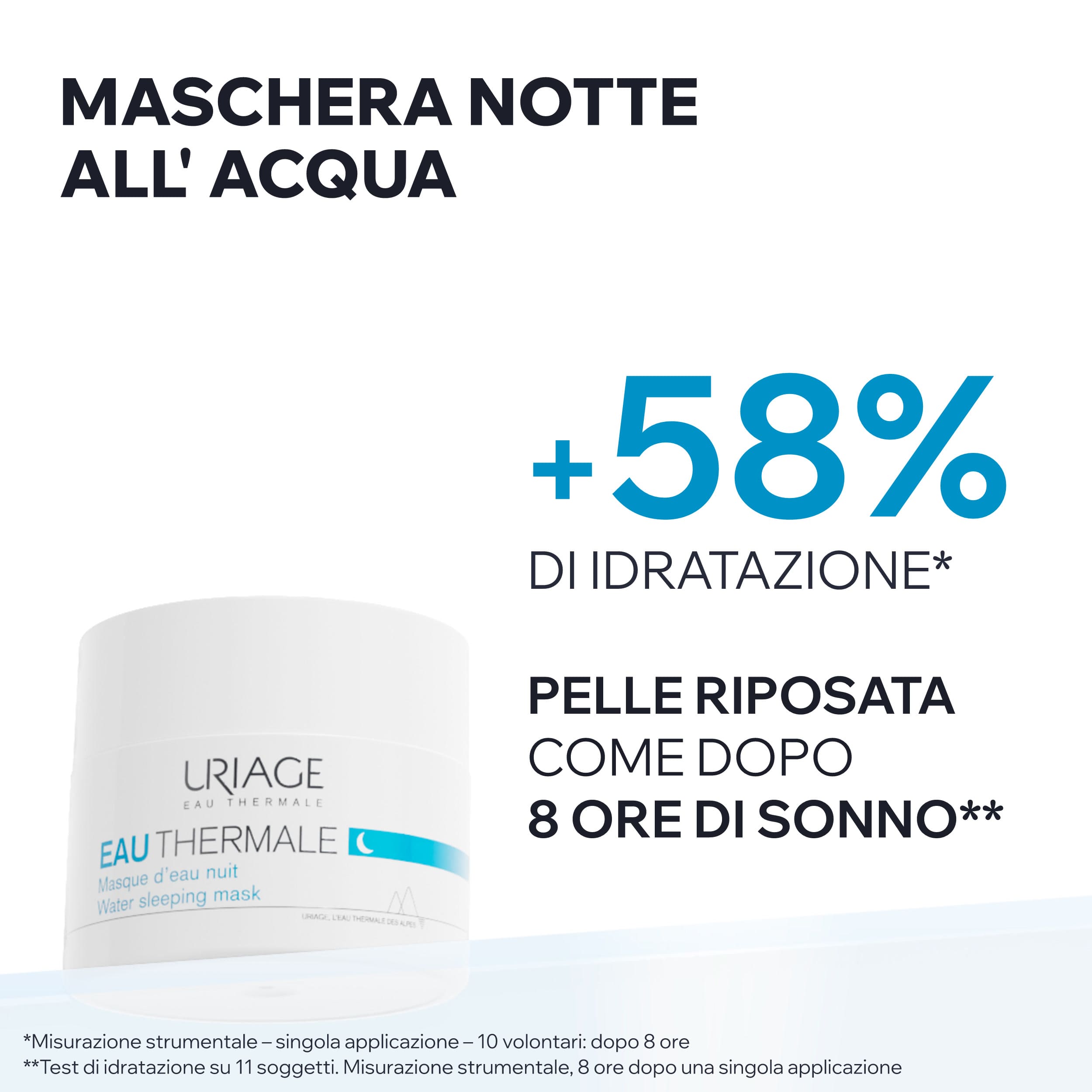 Uriage Eau Thermale - Maschera Notte Idratante, Rimpolpante E Lenitiva Viso 50 ml