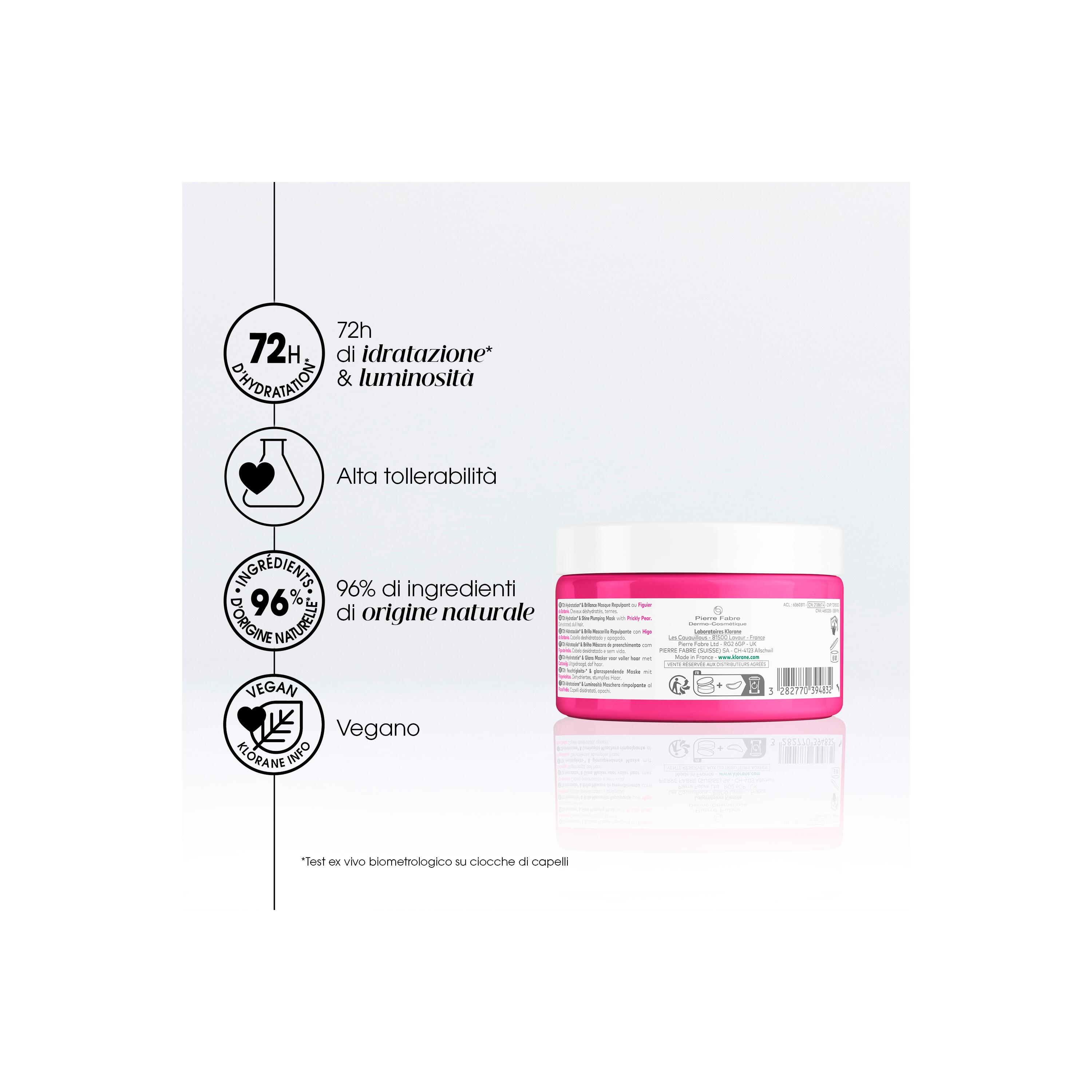 Klorane - Maschera Rimpolpante Per Capelli Al Fico D'India 250 ml