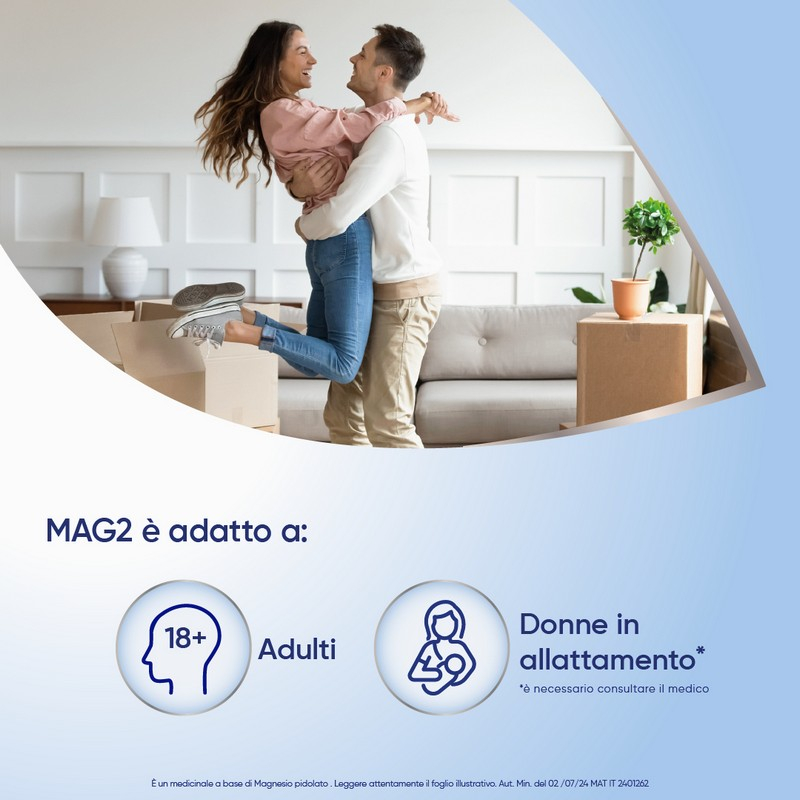 MAG2 Magnesio Pidolato 2,25 g Contro Stanchezza E Debolezza Muscolare 20 Compresse Effervescenti