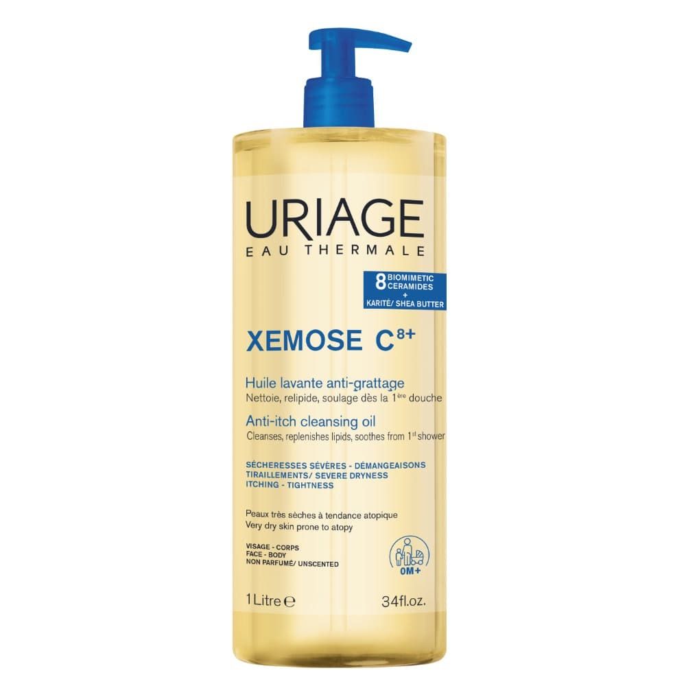 Uriage - Xémose C8+ Olio Doccia Lavante Relipidante Antiprurito Per Pelle Secca, Atopica E Con Eczema 1 Litro