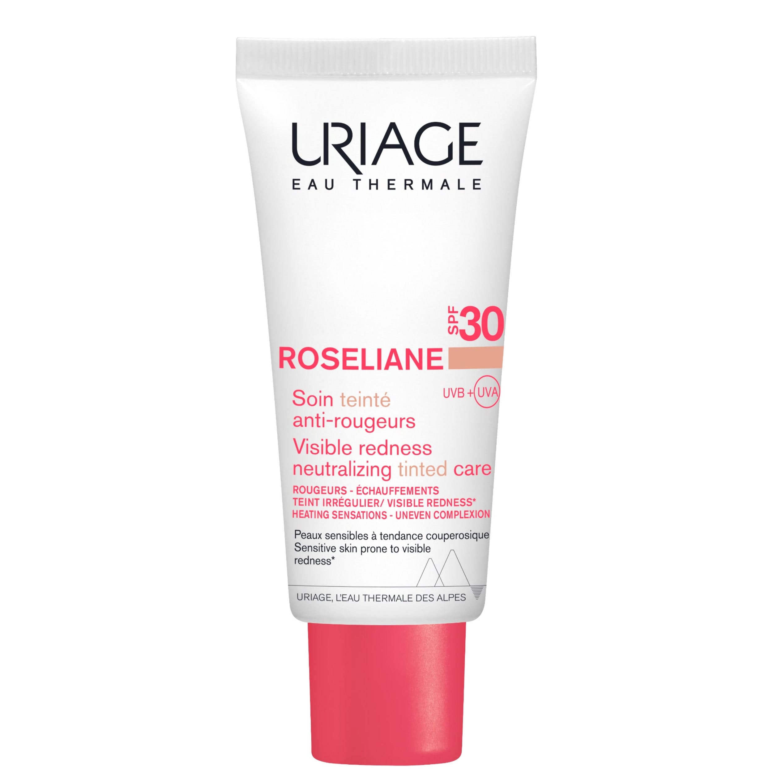 Uriage - Roséliane Crema Colorata Anti-Rossori SPF30 Lenitiva Viso Per Pelle Sensibile 40 ml - Tonalità Media