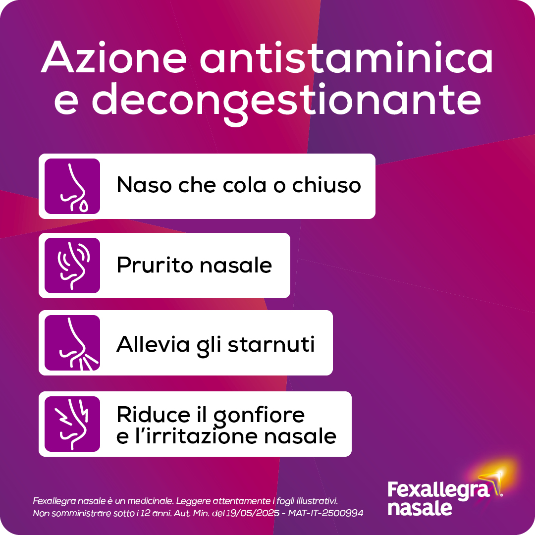 Fexallegra Nasale 1 mg/ml + 3,55 mg/ml - Spray Decongestionante Contro I Sintomi Della Rinite Allergica 10 ml