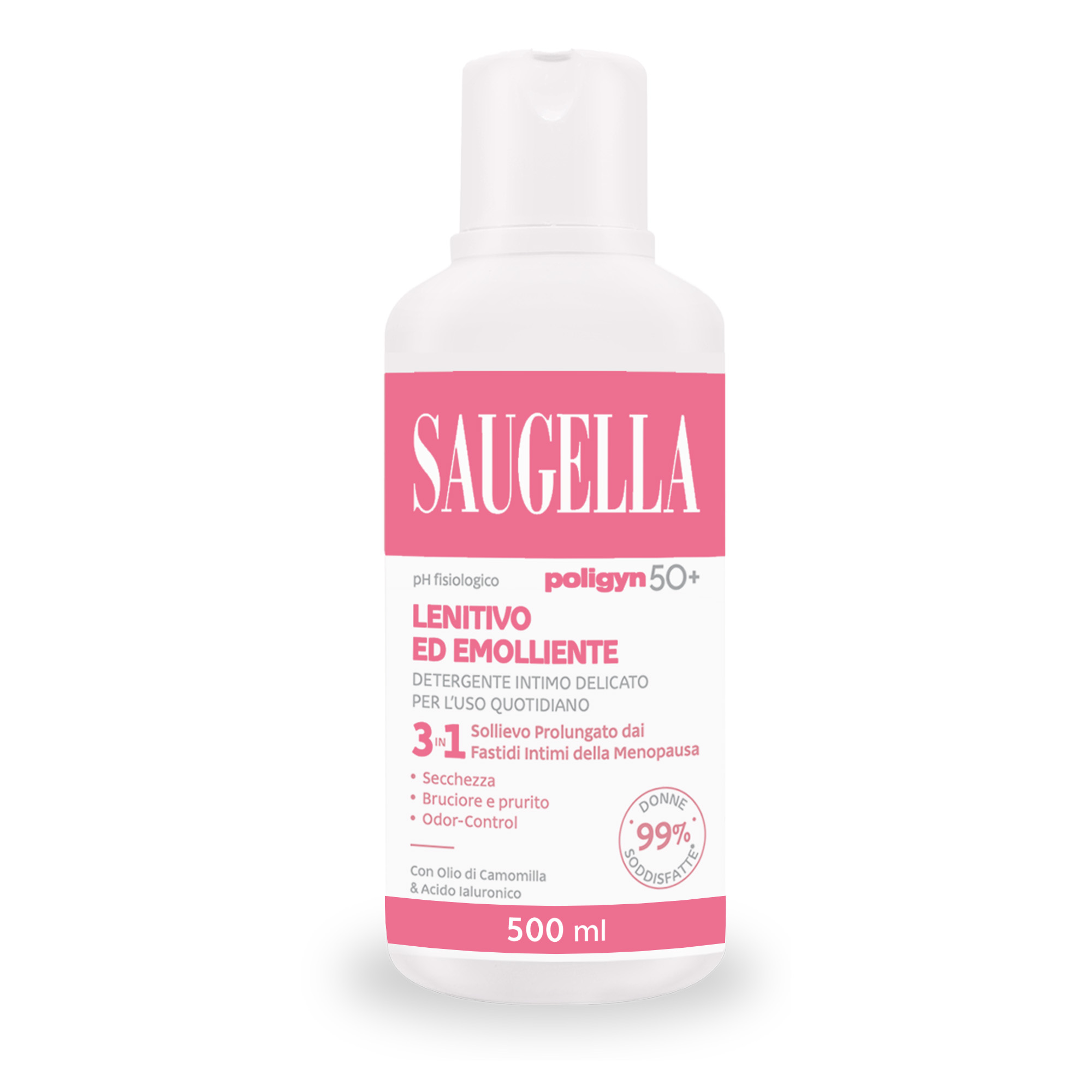 Saugella Poligyn 50+ - Detergente Intimo Lenitivo Ed Emolliente A pH Fisiologico 500 ml