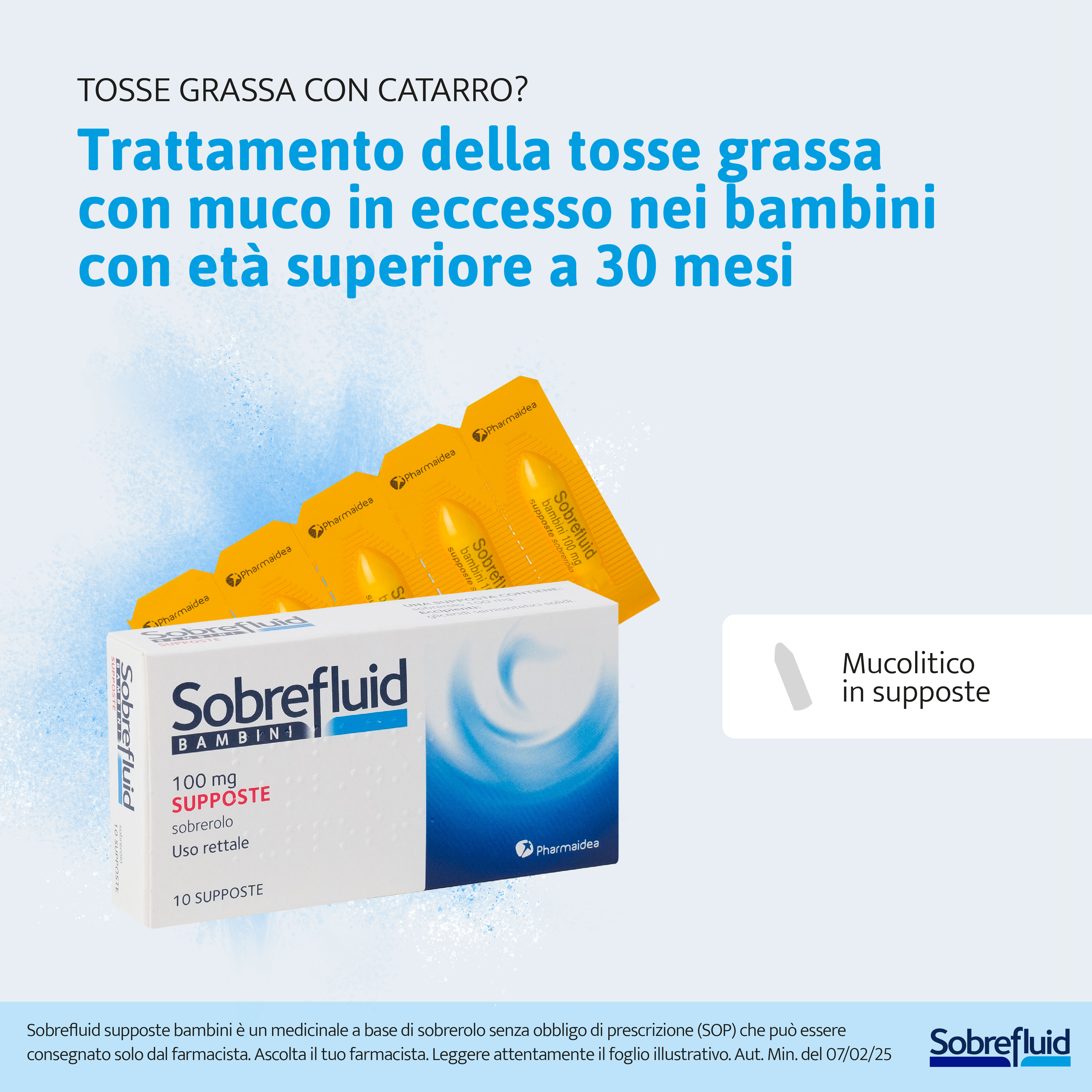 SOBREFLUID SUPPOSTE BAMBINI 10 SUPPOSTE 100 MG