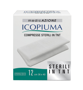 Icopiuma Compresse Adesive di Garza Sterili in TNT 36x40 cm 12 Pezzi