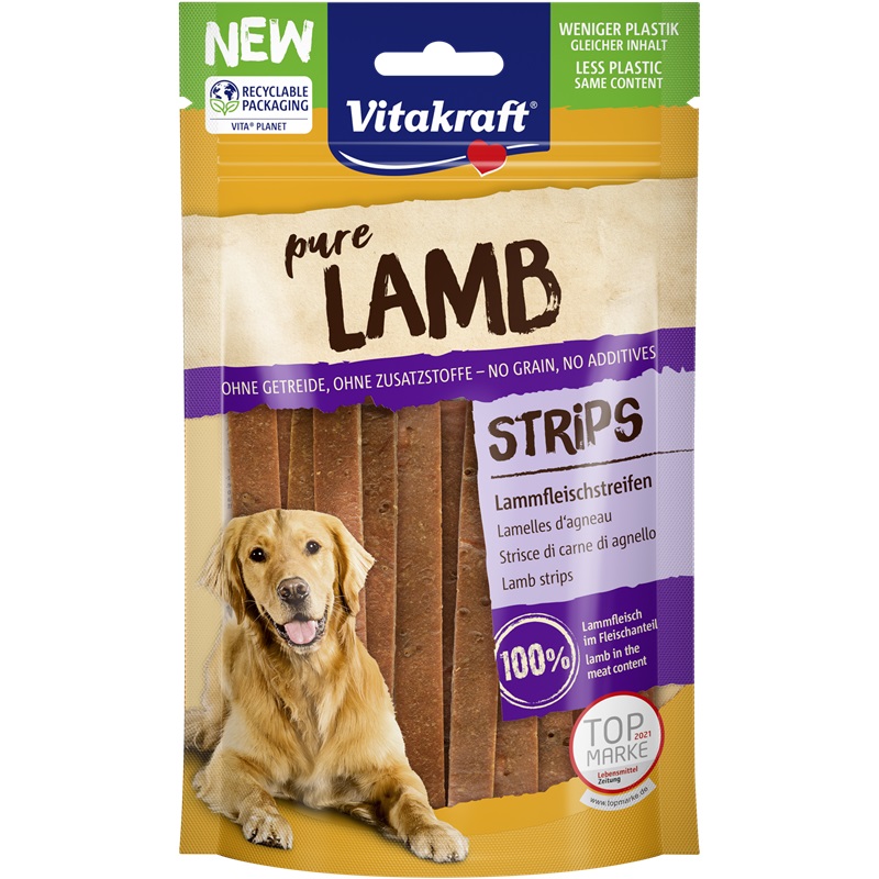 VITAKRAFT CANE SNACK PURE LAMB STRIPS AGNELLO 80GR