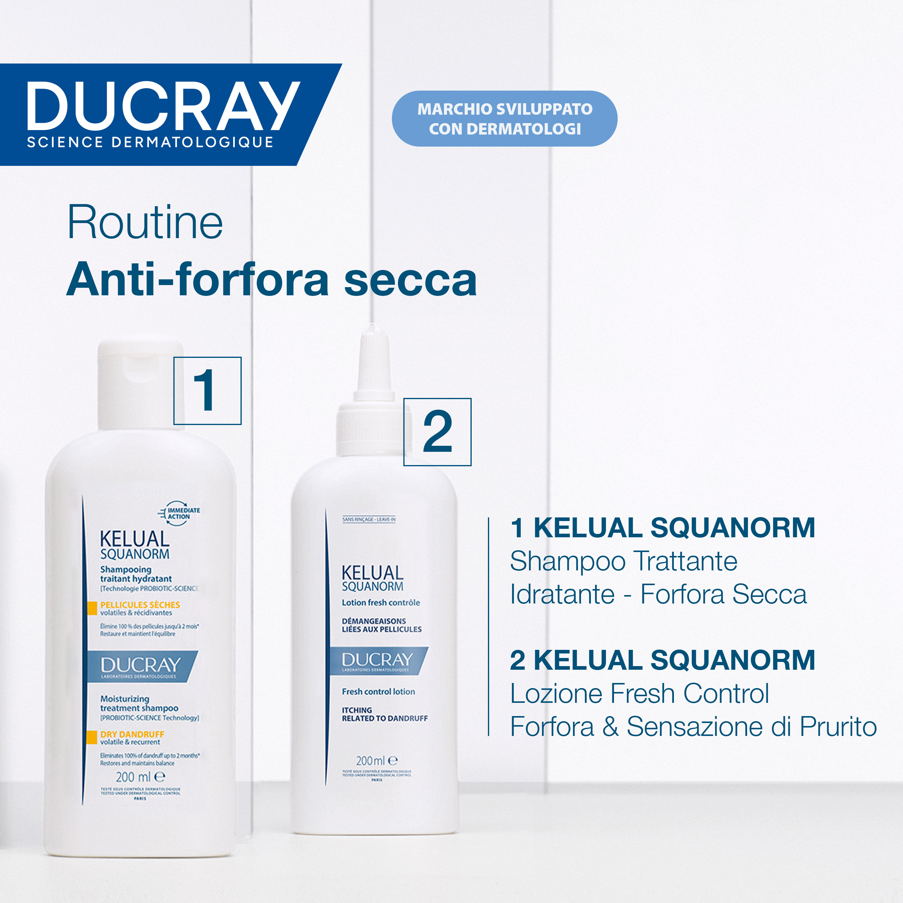 Ducray Kelual Squanorm - Shampoo Trattante Idratante Per Forfora Secca 400 ml 