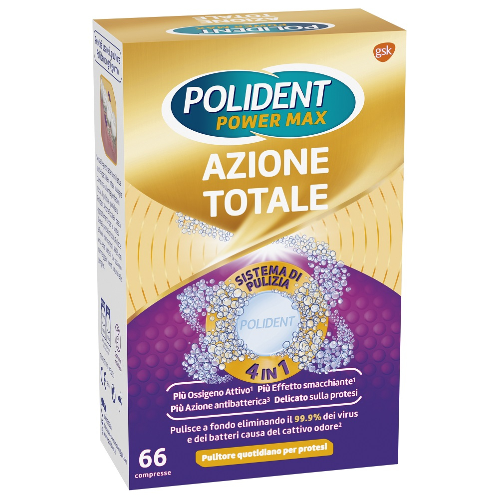 Polident Azione Totale Pulitore Protesi Dentale Quotidiano 66 Compresse 