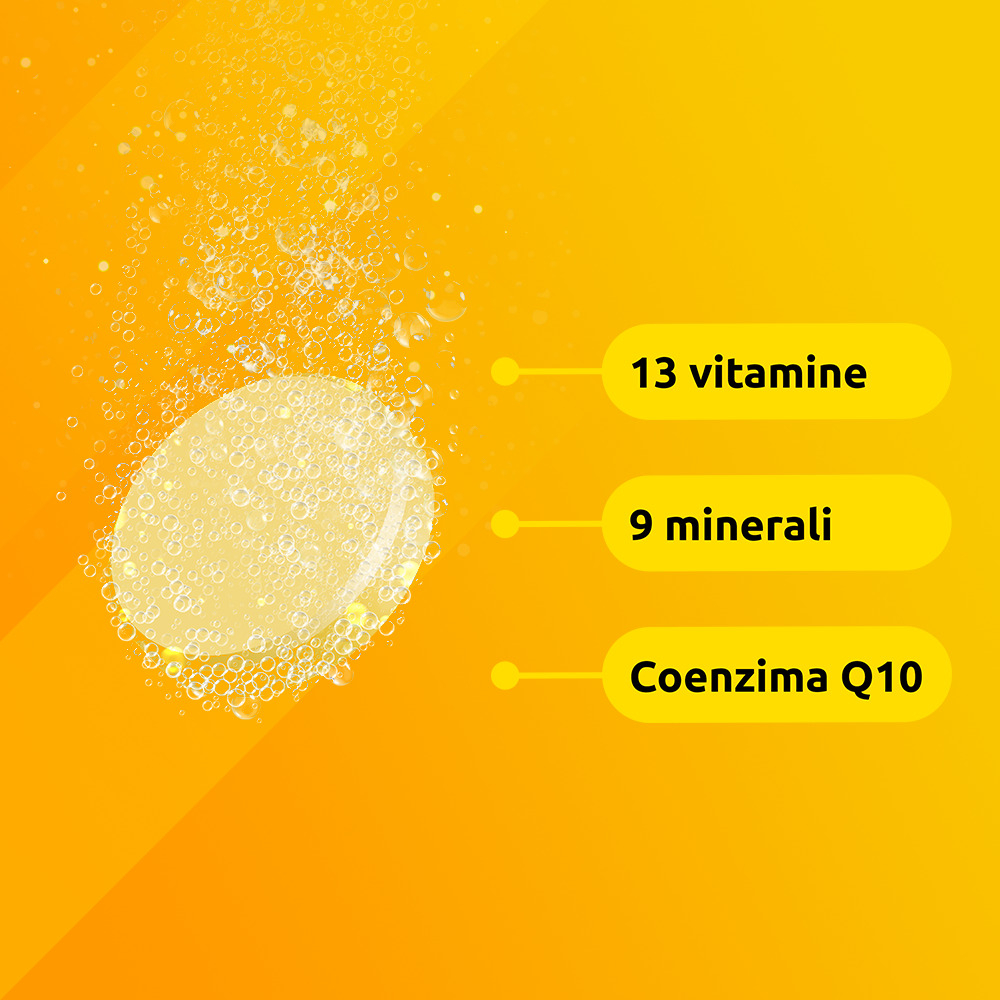 Supradyn Ricarica Integratore Multivitaminico Completo con Vitamine A, B, C, D, E, K, Minerali e Coenzima Q10 contro la Stanchezza, Gusto Arancia, 15 Compresse Effervescenti Rivestite - SCADENZA 31 AGOSTO 2026 