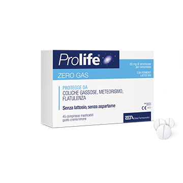 Prolife Zero Gas - Integratore contro gonfiori addominali e flatulenza - 45 compresse