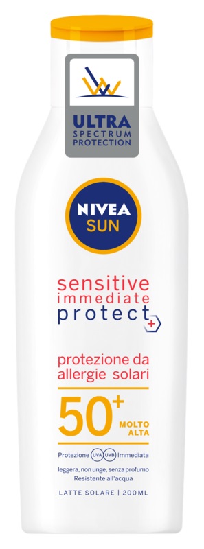 Nivea Sun - Sensitive Immediate Protect - Latte Solare SPF50+ Corpo 200 ml