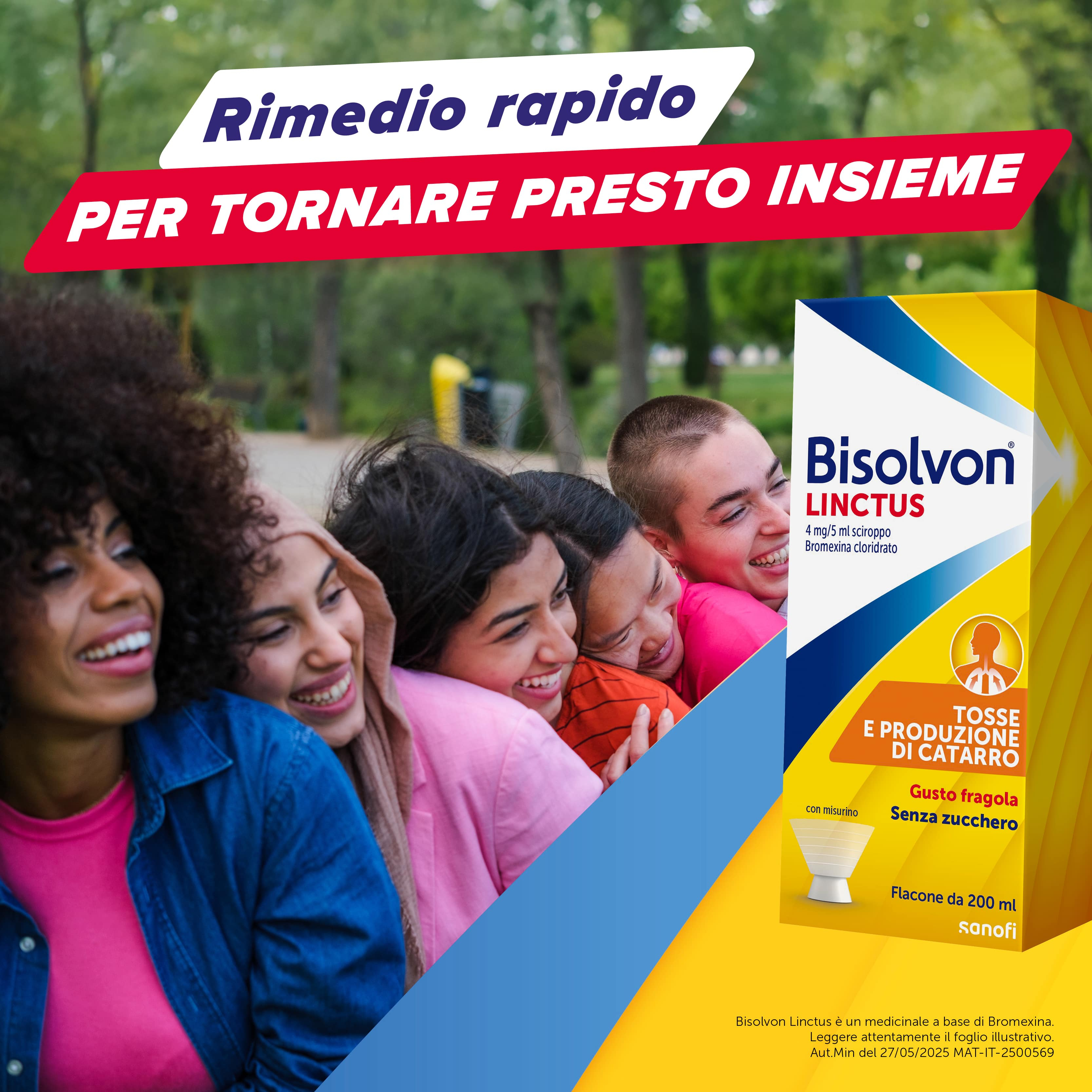 Bisolvon Linctus 4mg/5ml Gusto Fragola - Sciroppo Mucolitico Per Catarro E Tosse Grassa 200 ml