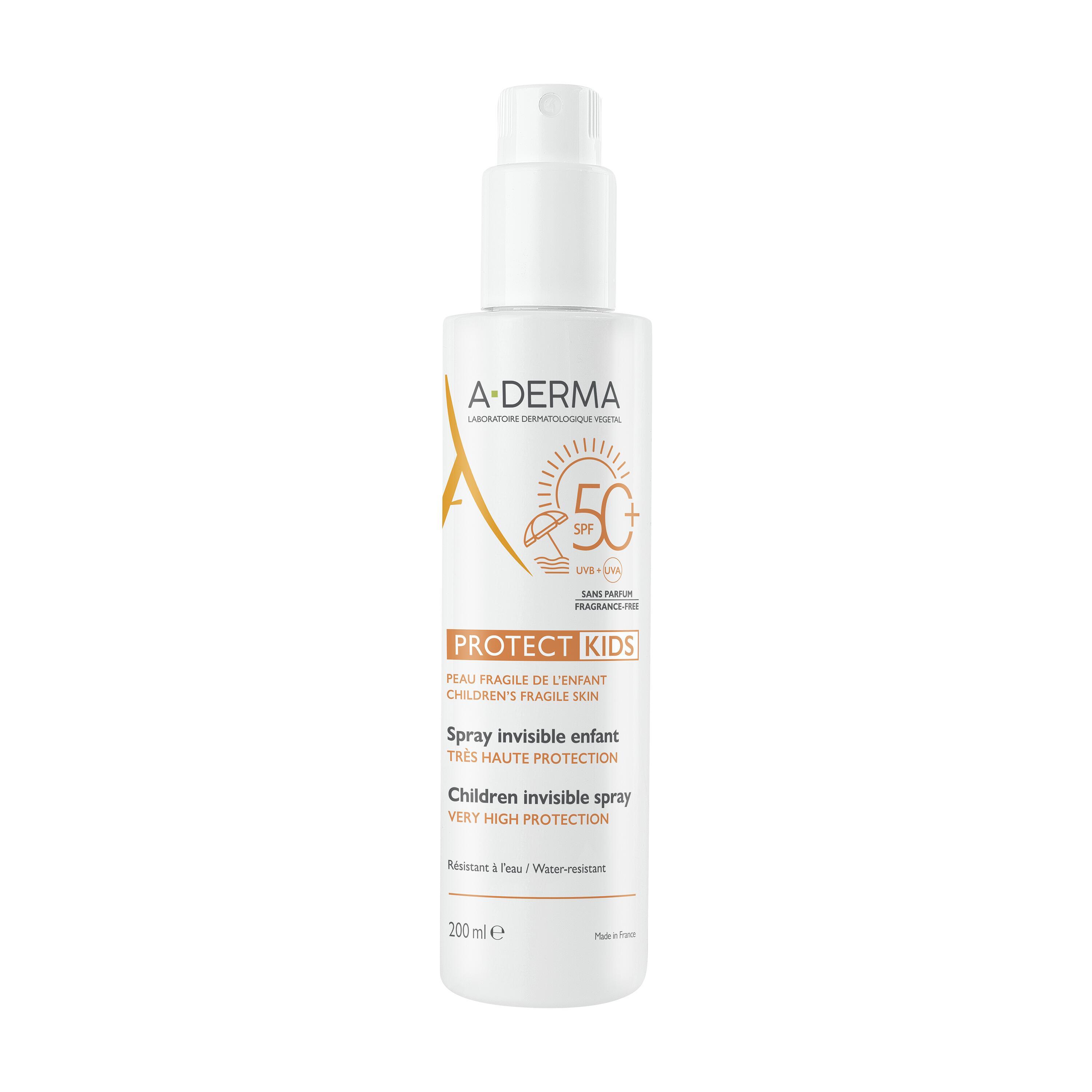 A-Derma Protect Kids Spray Invisibile SPF50+ Bambino - Protezione Solare Molto Alta Viso E Corpo 200 ml