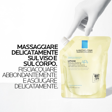 La Roche-Posay Lipikar - Huile Lavante AP+ Olio Lavante Relipidante Anti-Arrossamenti E Anti-Prurito Eco-Ricarica 400 ml
