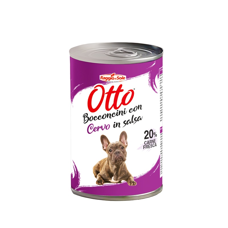 RAGGIO DI SOLE OTTO CANE BOCCONI SALSA CERVO 1,25KG (lattina)