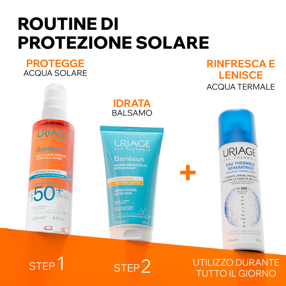 Uriage Bariesun Acqua Solare Fresca SPF50+ - Protezione Solare Viso, Corpo E Capelli 200 ml