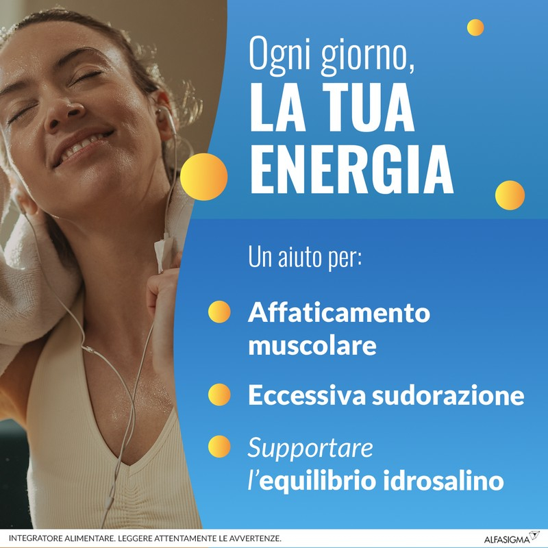 Carnidyn Fast Caldo e Affaticamento, integratore di Sali minerali, magnesio e potassio, zinco e selenio, con Carnitina, utile in caso di spossatezza da caldo o attività sportiva - 12 Bustine