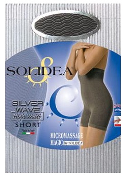 Solidea Silver Wave High Waist Short Pantaloncino Vita Alta Compressivo Colore Nero Taglia 4 XL