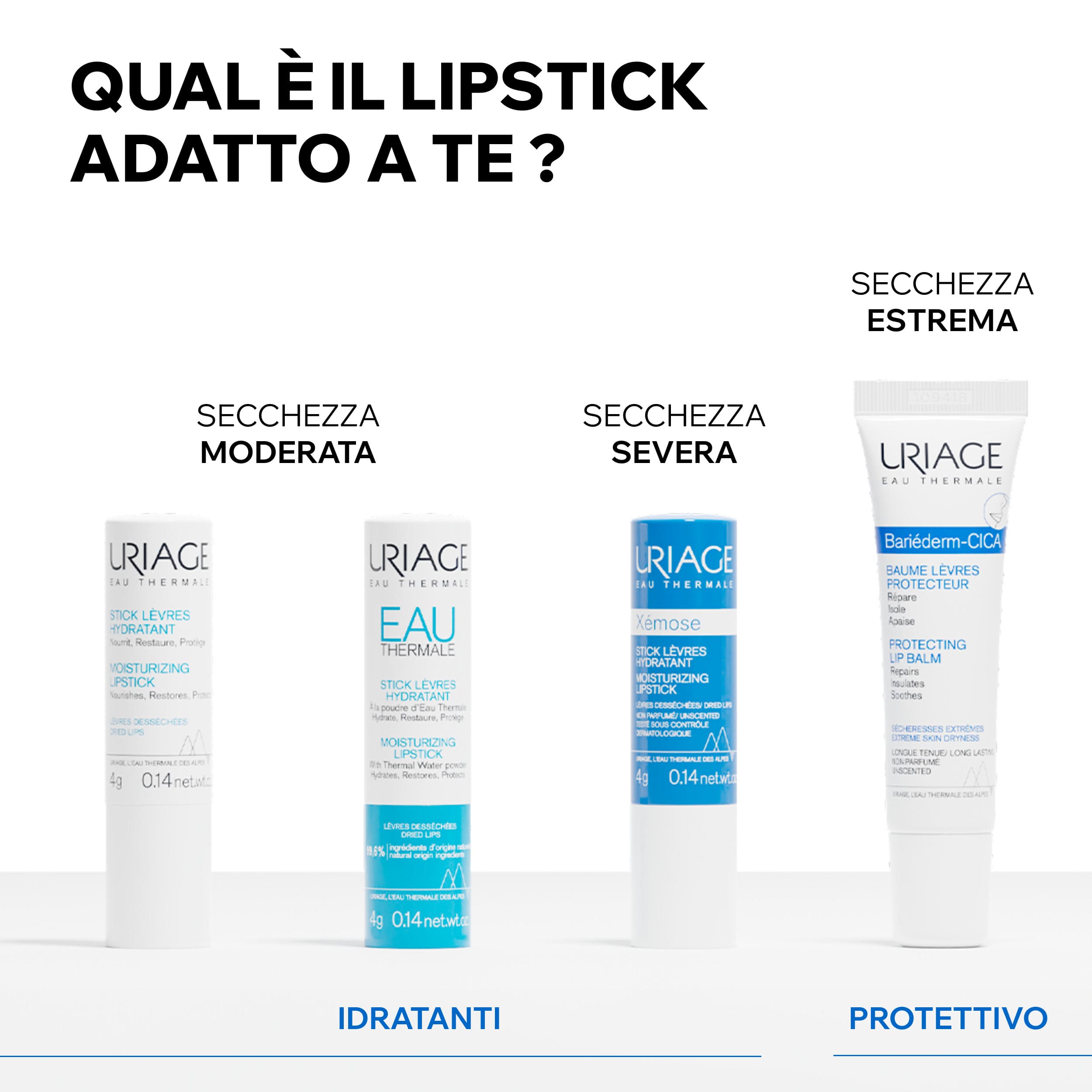 Uriage Bariéderm Cica-Levres - Balsamo Riparatore Protettivo Per Labbra Secche E Screpolate 15 ml