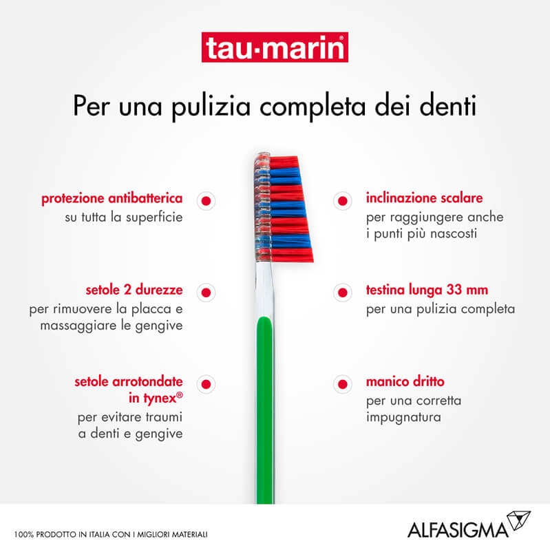 Tau-Marin Spazzolino Scalare 33 Setole Dure Testina Grande